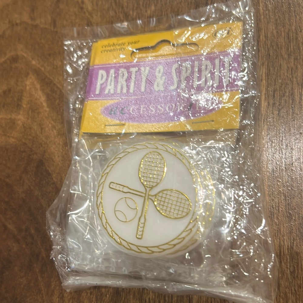 Homecoming White & Gold TENNIS charms / trinkets  (12) mums & Garters